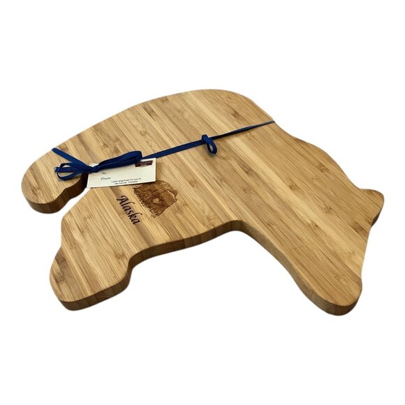 North West Laser Design Alaska Bear Shaped Bamboo Cutting Board - Picture 3 of 3